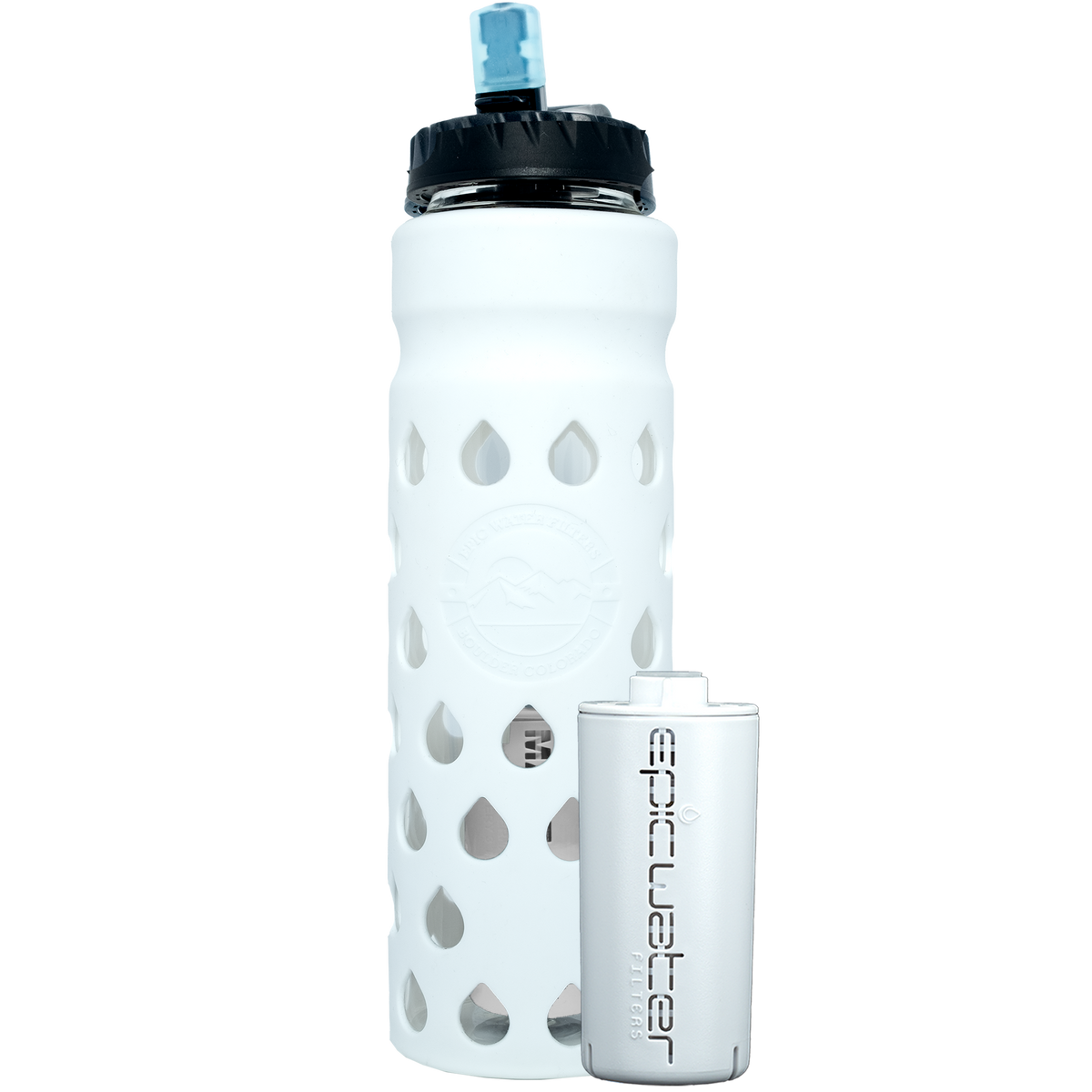  Waterdrop Edition Glass Bottle 34 oz - BPA Free Water